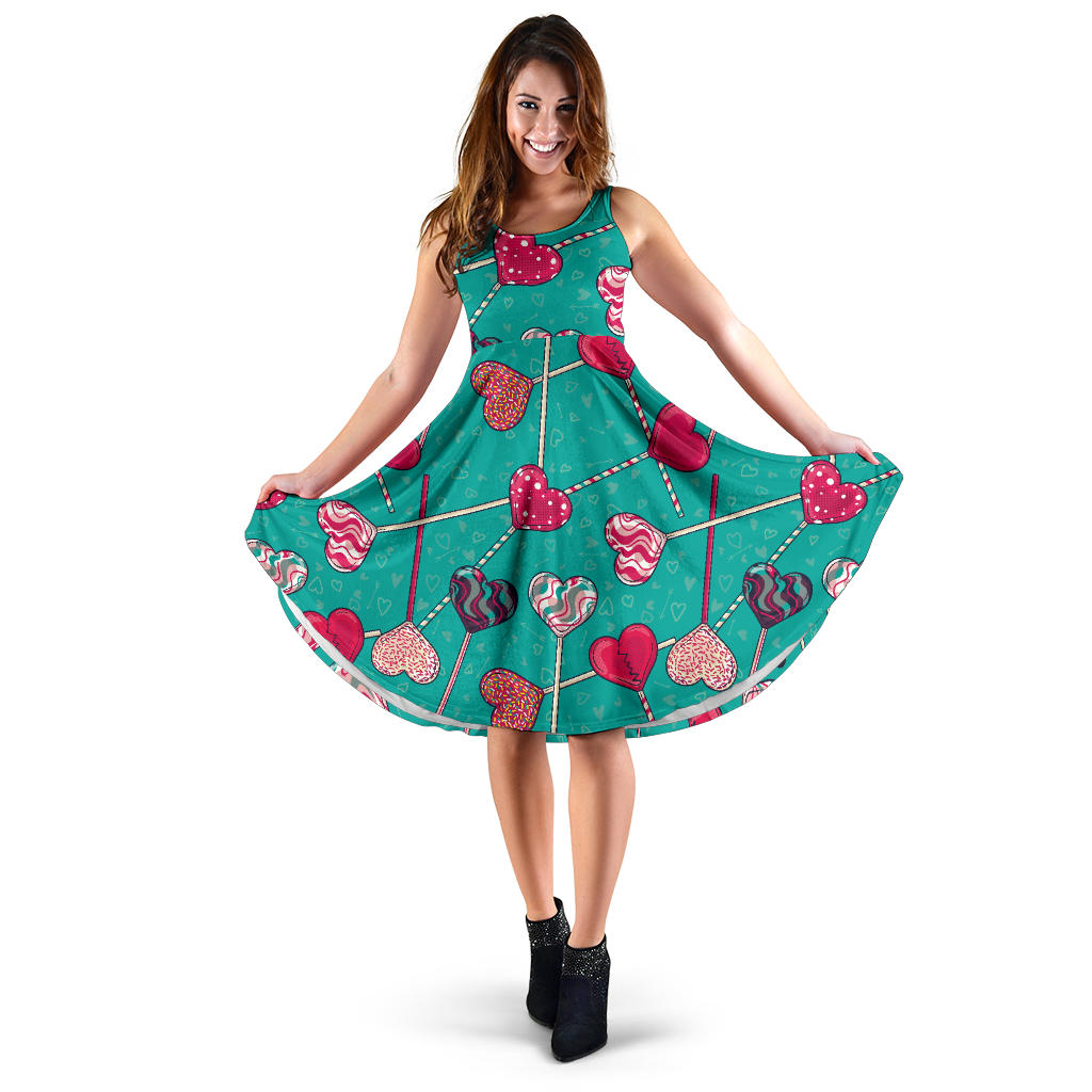 Lollipop Pattern Print Design LL01 Midi Dress