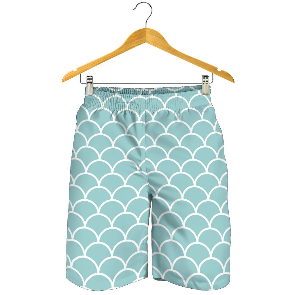 Scales Teal Pattern Print Design 02 Mens Shorts