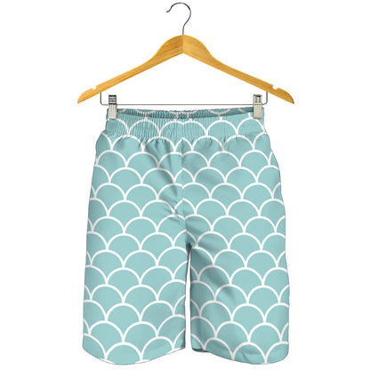Scales Teal Pattern Print Design 02 Mens Shorts