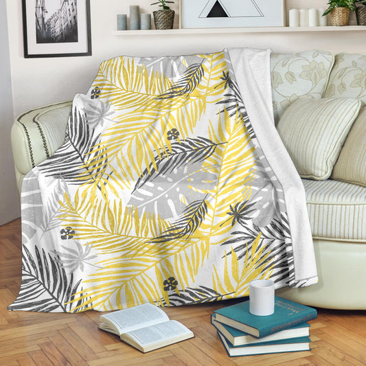 Palm Leaves Pattern Print Design PL012 Fleece Blanket
