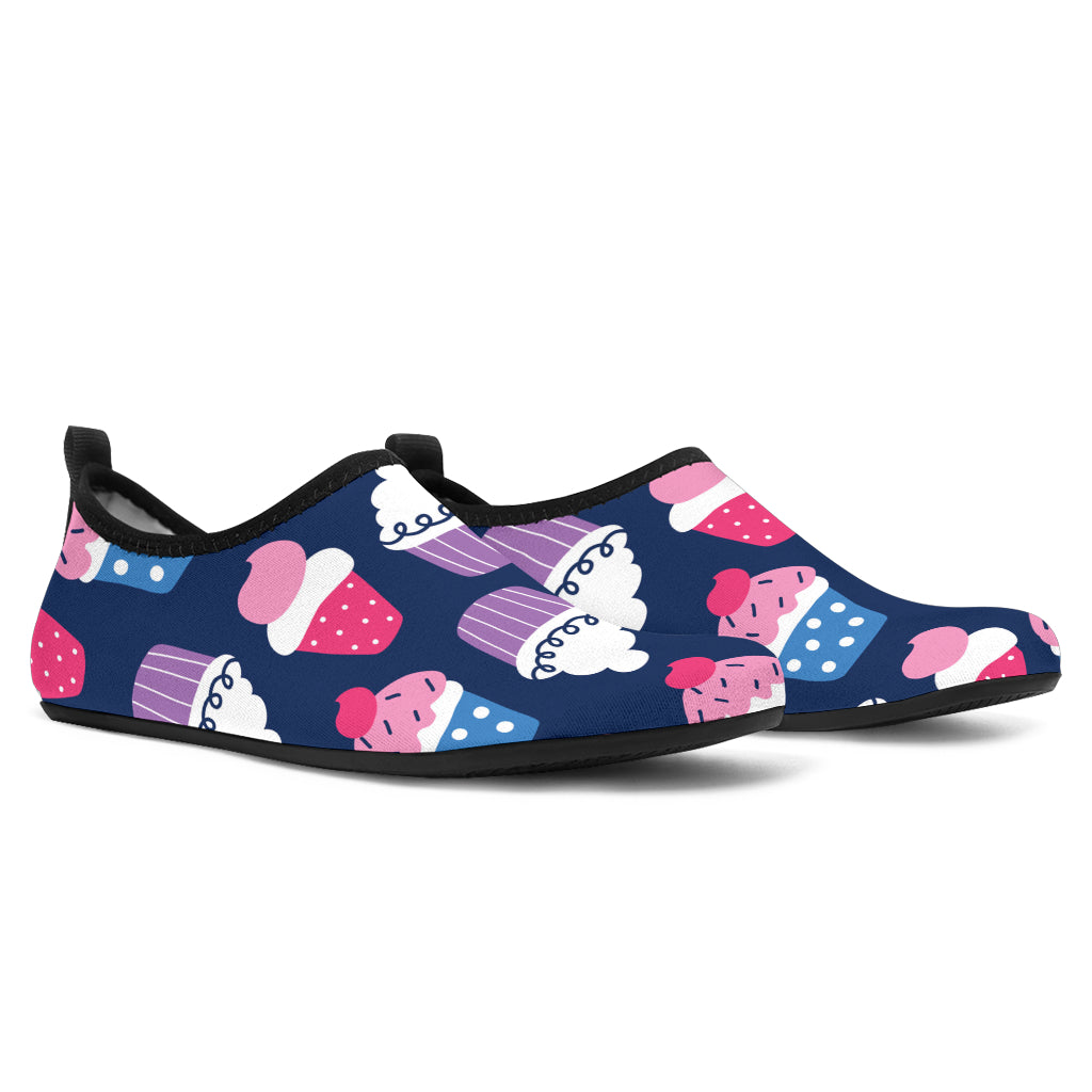 Cupcake Pattern Print Design CP04 Aqua Water Shoes