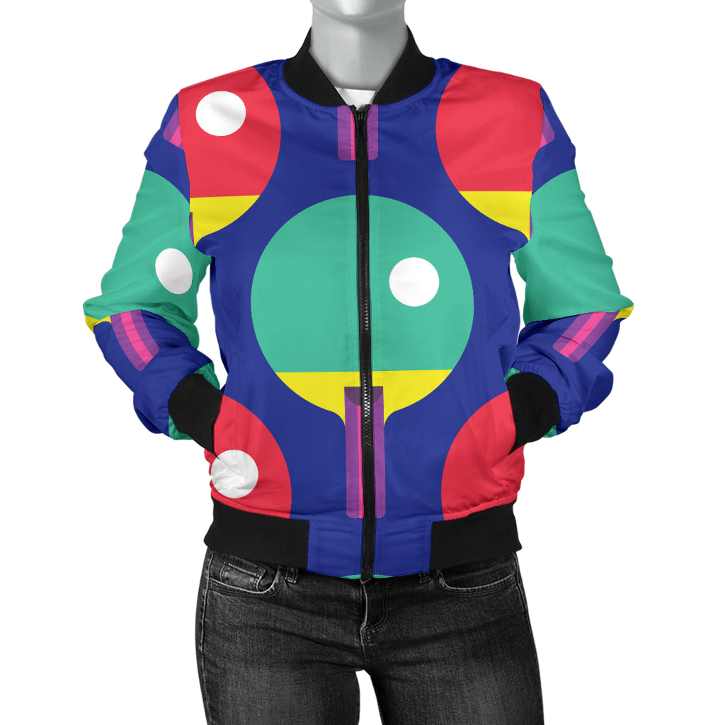 Ping Pong Pattern Print Design A03 Women's Bomber Jacket