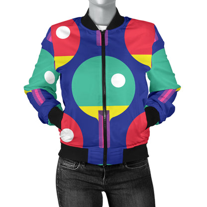 Ping Pong Pattern Print Design A03 Women's Bomber Jacket
