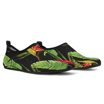 Bird Of Paradise Pattern Print Design BOP010 Aqua Water Shoes