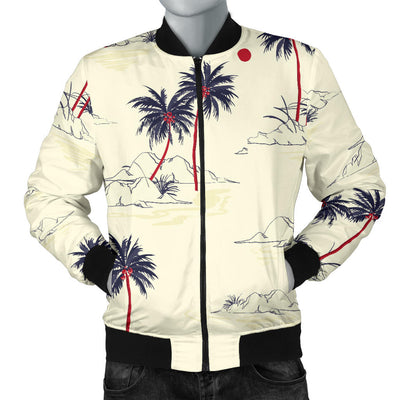 Palm Tree Pattern Print Design PT08 Men Bomber Jacket