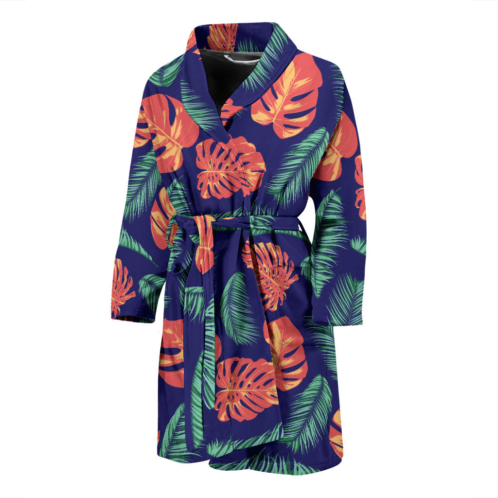 Palm Leaves Pattern Print Design PL011 Men Bathrobe