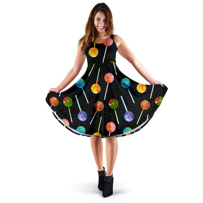 Lollipop Pattern Print Design LL04 Midi Dress