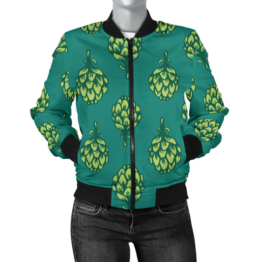 Artichoke Pattern Print Design 04 Women's Bomber Jacket