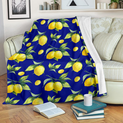 Lemon Pattern Print Design LM06 Fleece Blanket