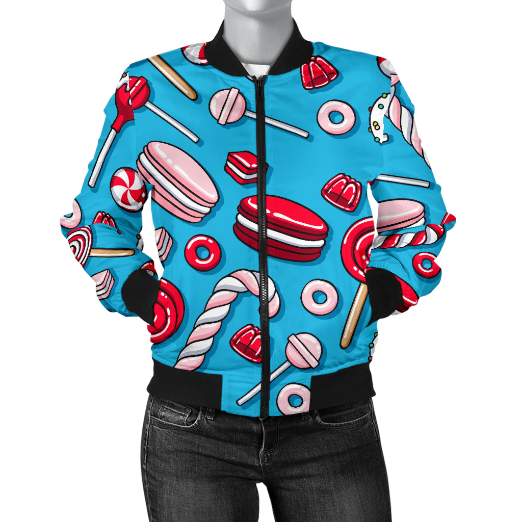 Candy Pattern Print Design 05 Women's Bomber Jacket
