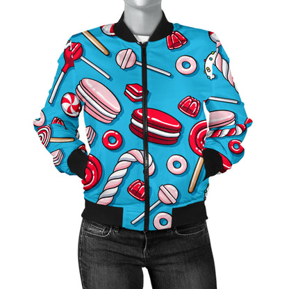 Candy Pattern Print Design 05 Women's Bomber Jacket