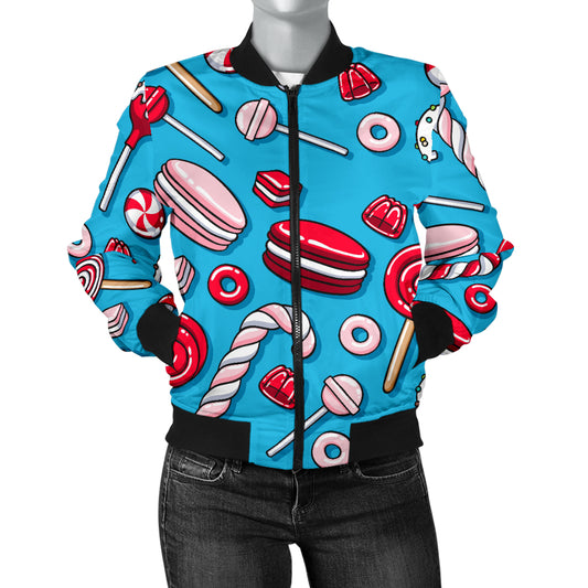 Candy Pattern Print Design 05 Women's Bomber Jacket