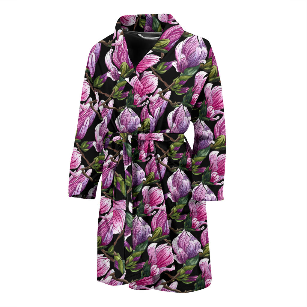 Magnolia Pattern Print Design MAG011 Men Bathrobe