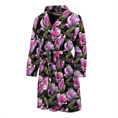 Magnolia Pattern Print Design MAG011 Men Bathrobe