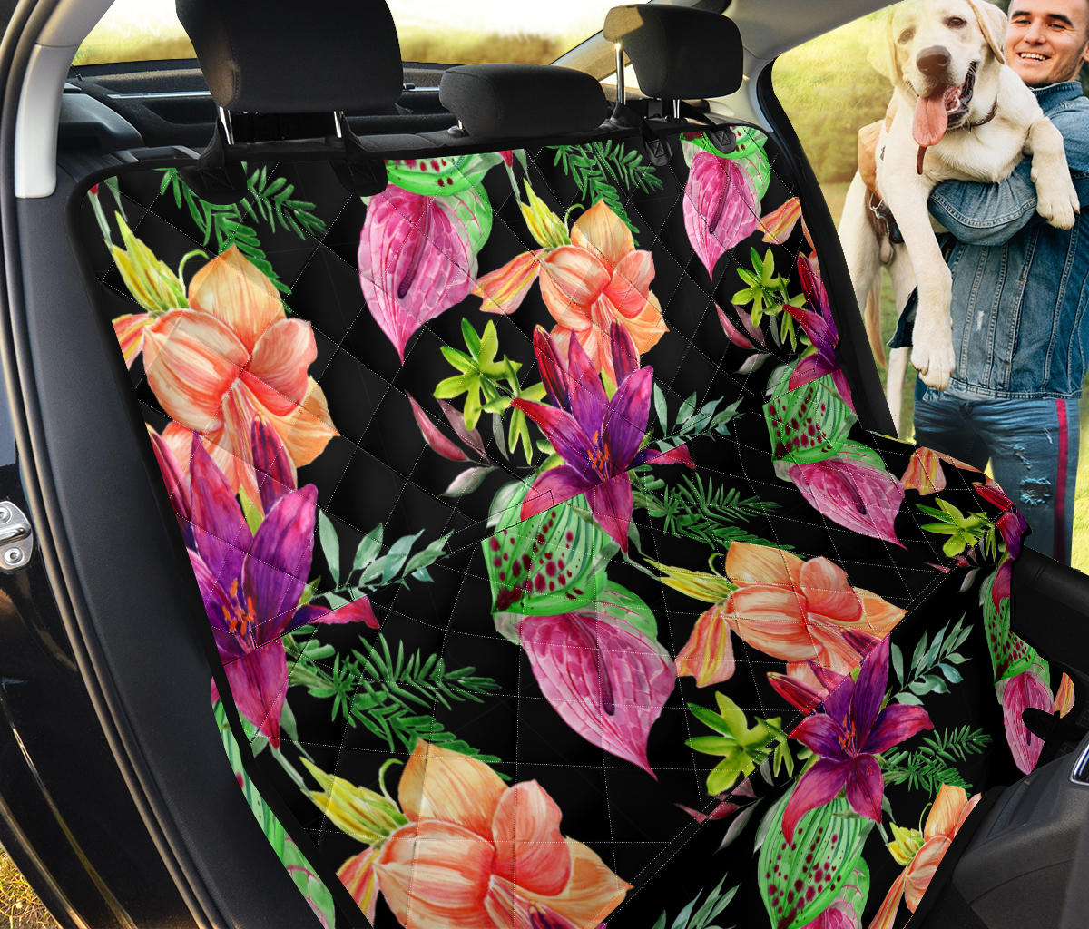 Amaryllis Pattern Print Design AL09 Rear Dog  Seat Cover