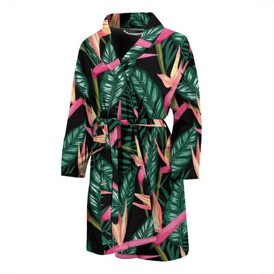 Bird Of Paradise Pattern Print Design BOP03 Men Bathrobe