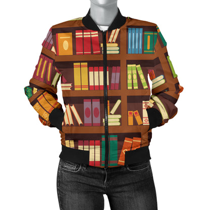 Book Pattern Print Design 06 Women's Bomber Jacket