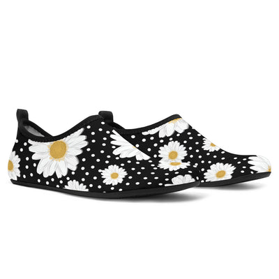 Daisy Pattern Print Design DS02 Aqua Water Shoes