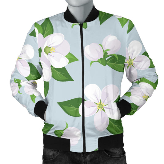 Apple blossom Pattern Print Design AB04 Men Bomber Jacket