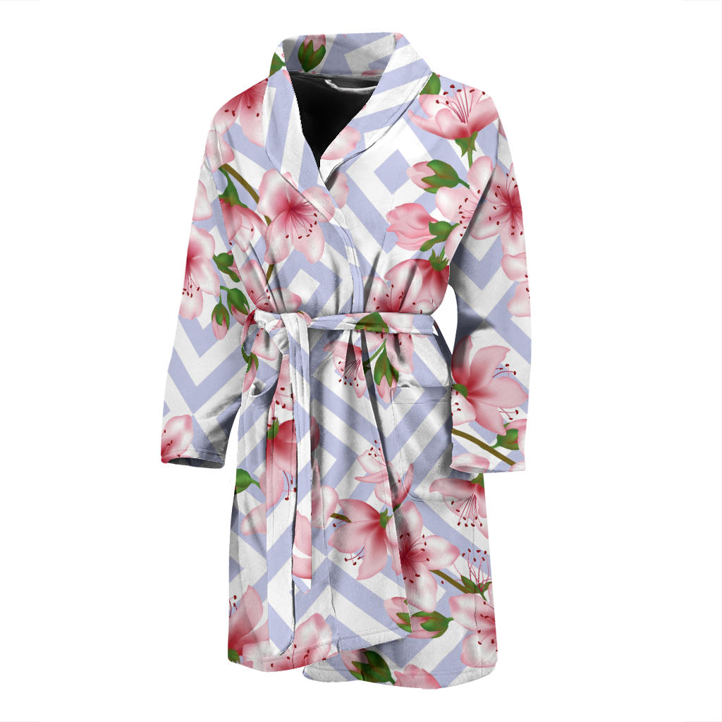 Cherry Blossom Pattern Print Design CB07 Men Bathrobe