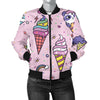 Ice Cream Pattern Print Design IC05 Women Bomber Jacket