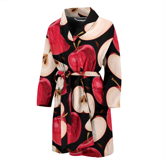 Apple Pattern Print Design AP02 Men Bathrobe