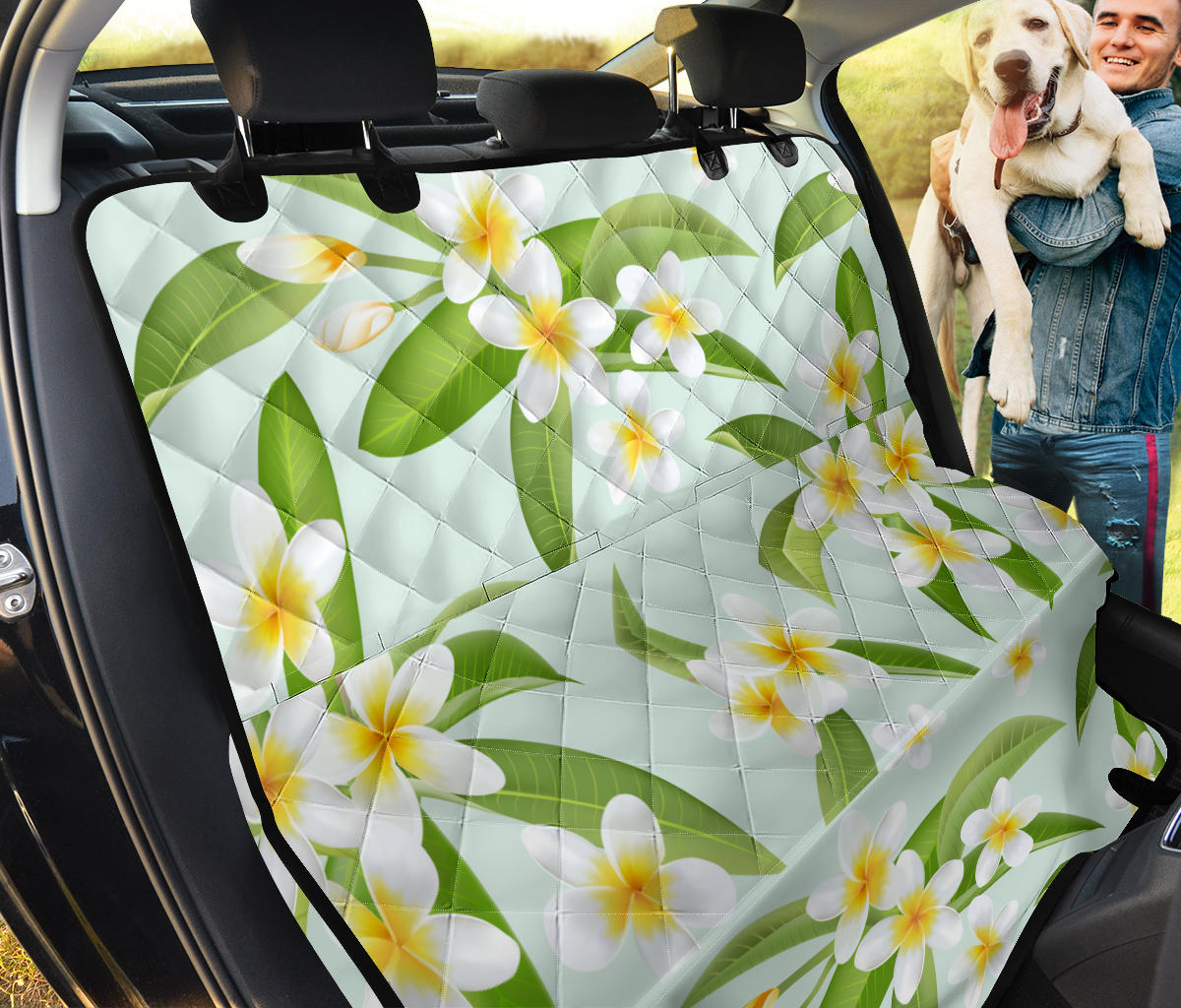 Yellow Plumeria Pattern Print Design PM024 Rear Dog  Seat Cover