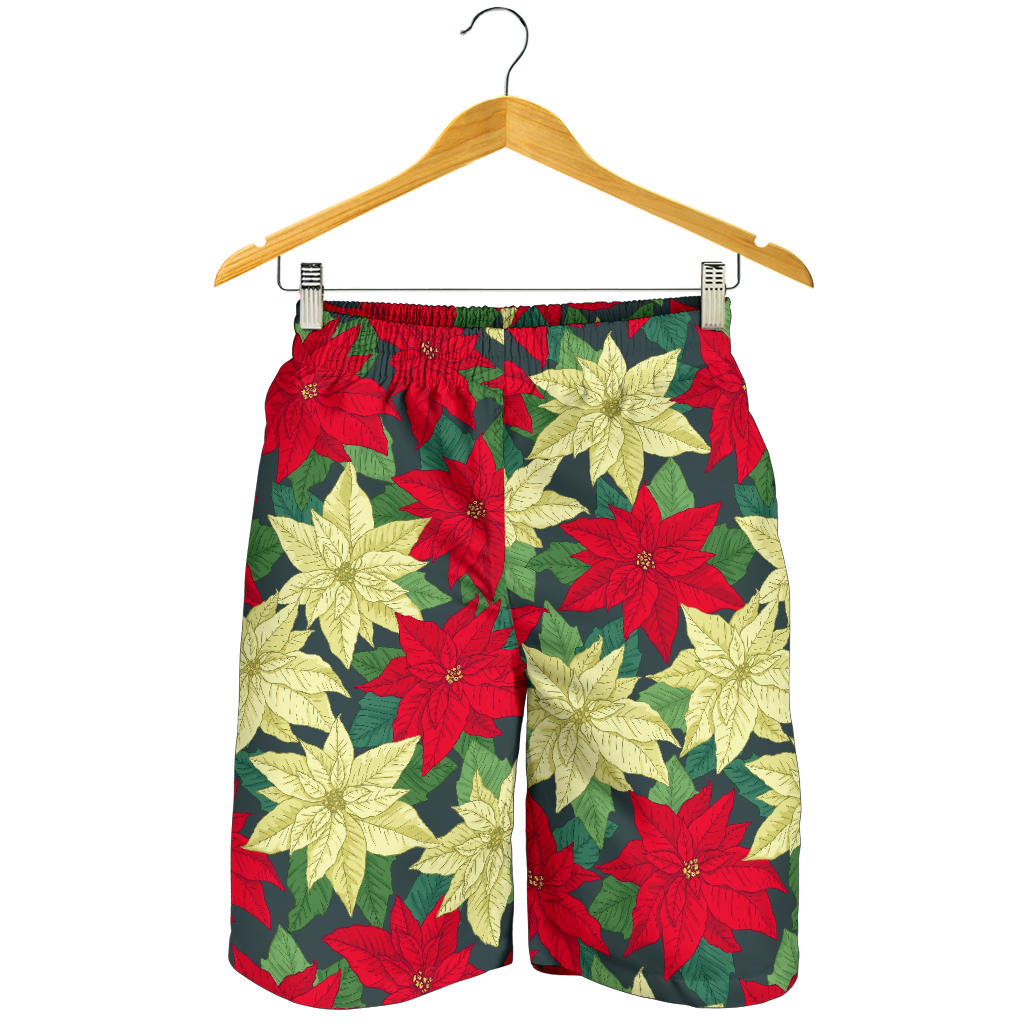 Poinsettia Pattern Print Design POT06 Mens Shorts