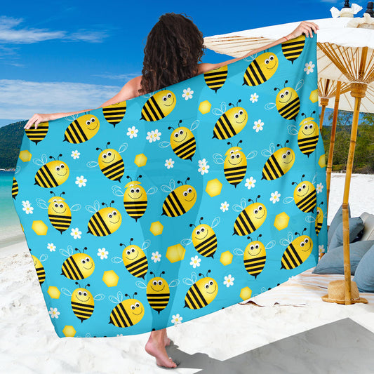 Bee Pattern Print Design BEE06 Sarong Pareo Wrap