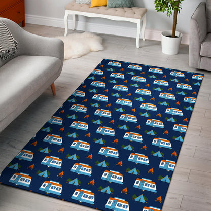 Camper Pattern Camping Themed No 3 Print Area Rugs