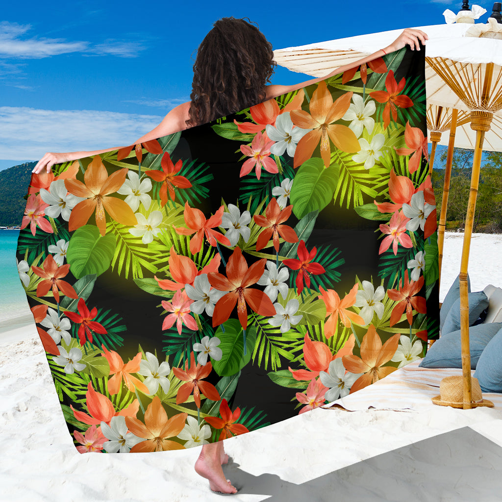 Amaryllis Pattern Print Design AL07 Sarong Pareo Wrap