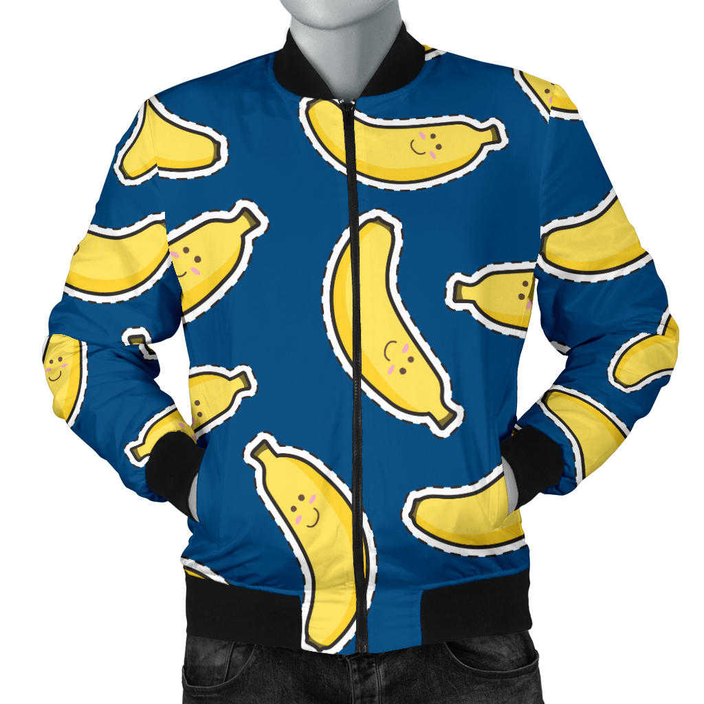 Banana Pattern Print Design BA03 Men Bomber Jacket
