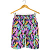 Neon Feather Pattern Print Design A02 Mens Shorts