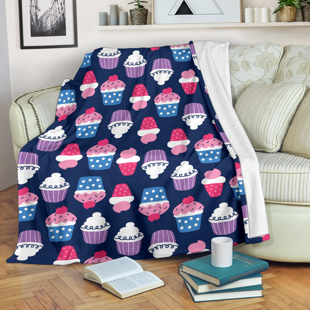 Cupcake Pattern Print Design CP04 Fleece Blanket