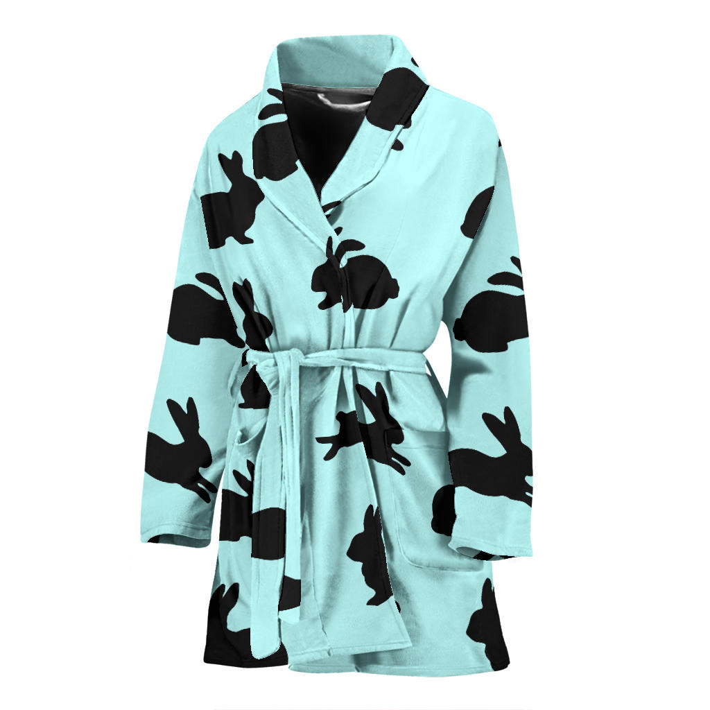 Rabbit Pattern Print Design RB010 Women Bathrobe