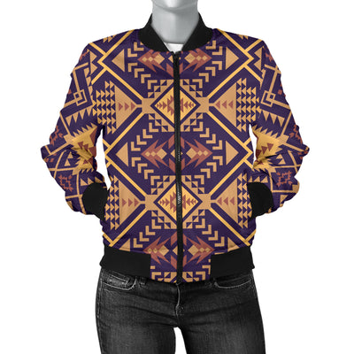 Aztec Pattern Print Design 09 Women's Bomber Jacket