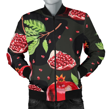 Pomegranate Pattern Print Design PG06 Men Bomber Jacket