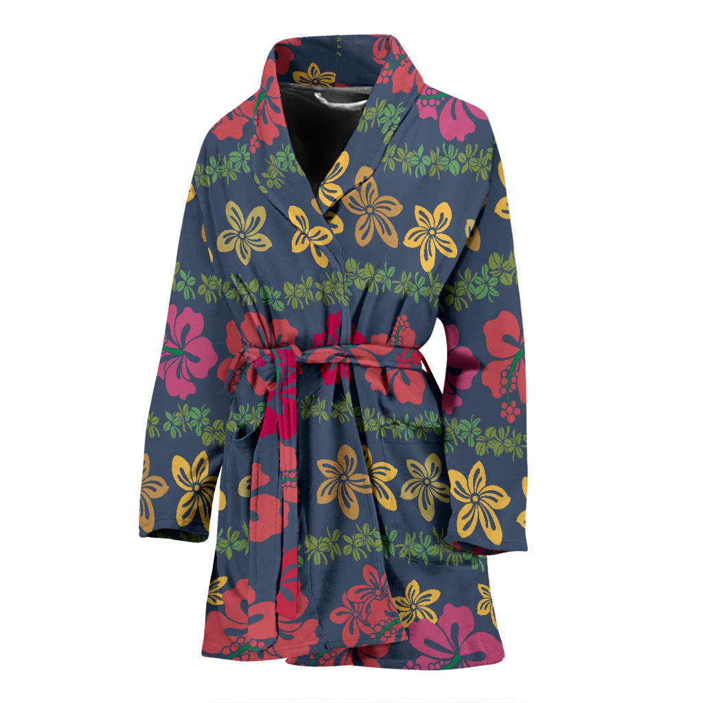 Hawaiian Themed Pattern Print Design H018 Women Bathrobe