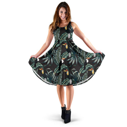 Rainforest Pattern Print Design RF06 Midi Dress