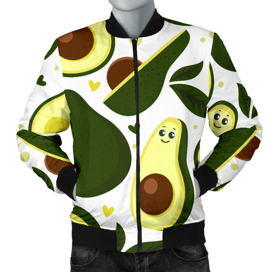 Avocado Pattern Print Design AC06 Men Bomber Jacket
