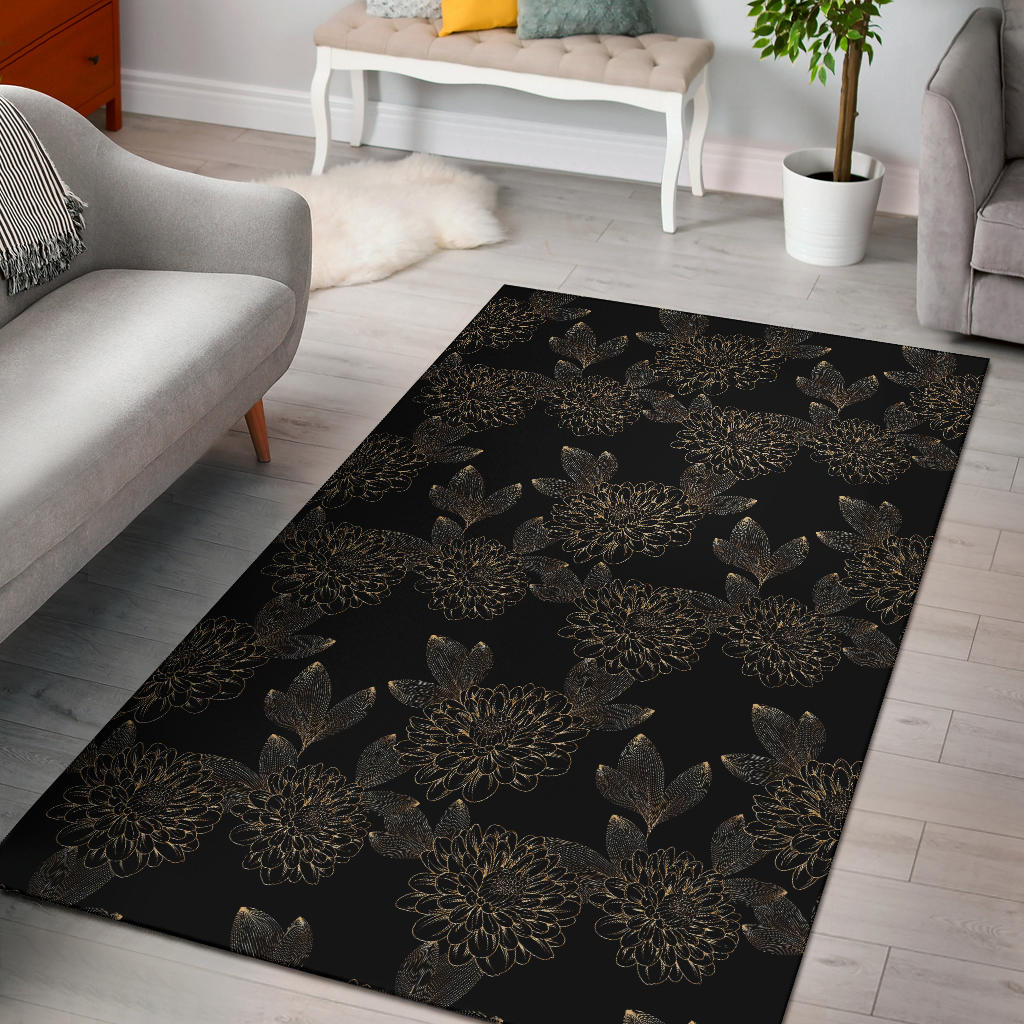 Dahlia Pattern Print Design DH04 Area Rugs