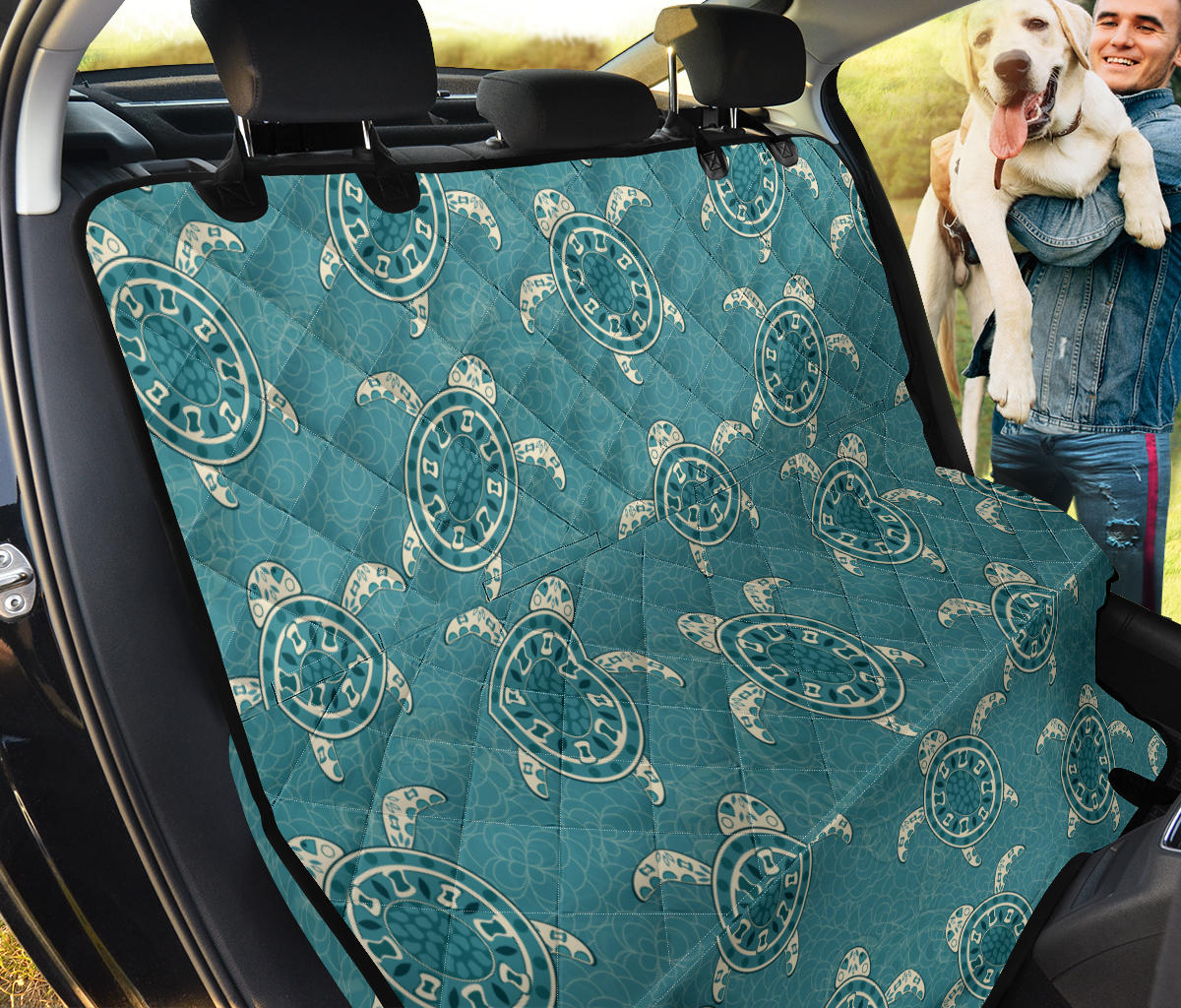 Sea Turtle Pattern Print Design T02 Rear Dog  Seat Cover