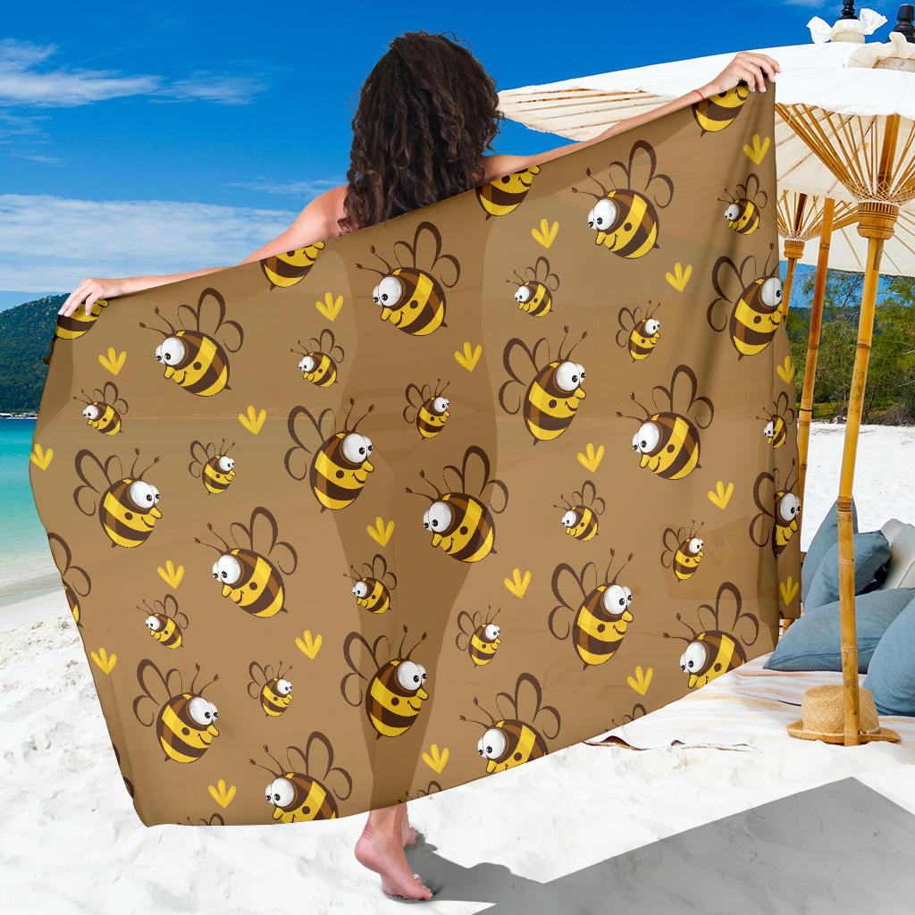 Bee Pattern Print Design BEE09 Sarong Pareo Wrap