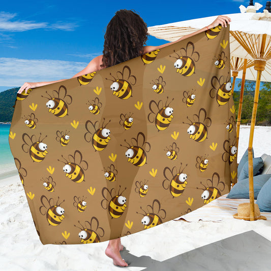 Bee Pattern Print Design BEE09 Sarong Pareo Wrap