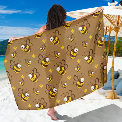 Bee Pattern Print Design BEE09 Sarong Pareo Wrap