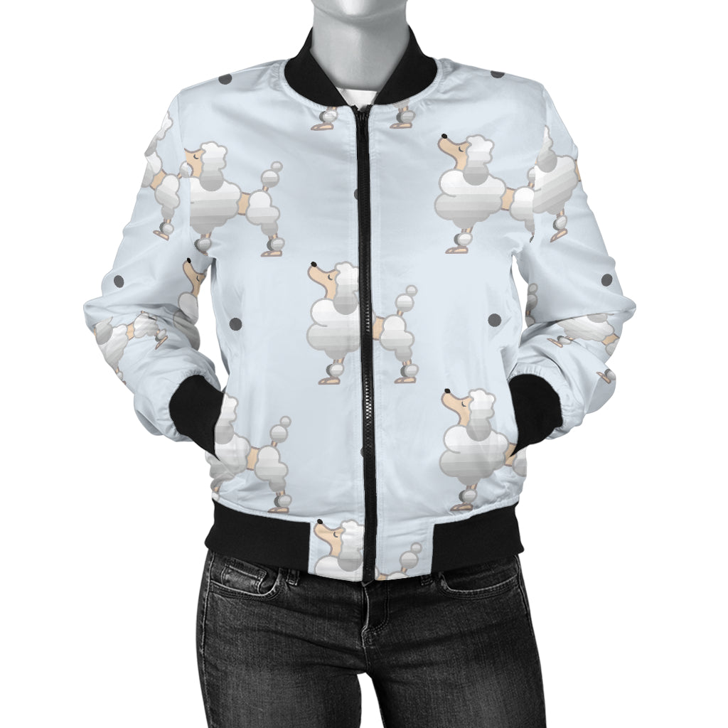 Poodle Pattern Print Design A05 Women's Bomber Jacket
