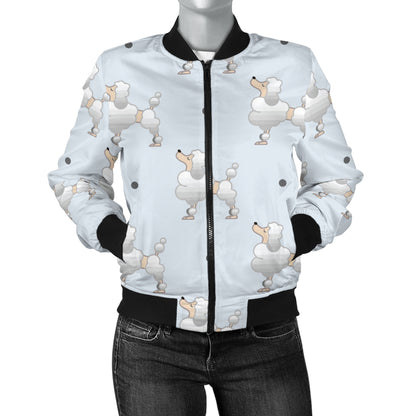 Poodle Pattern Print Design A05 Women's Bomber Jacket
