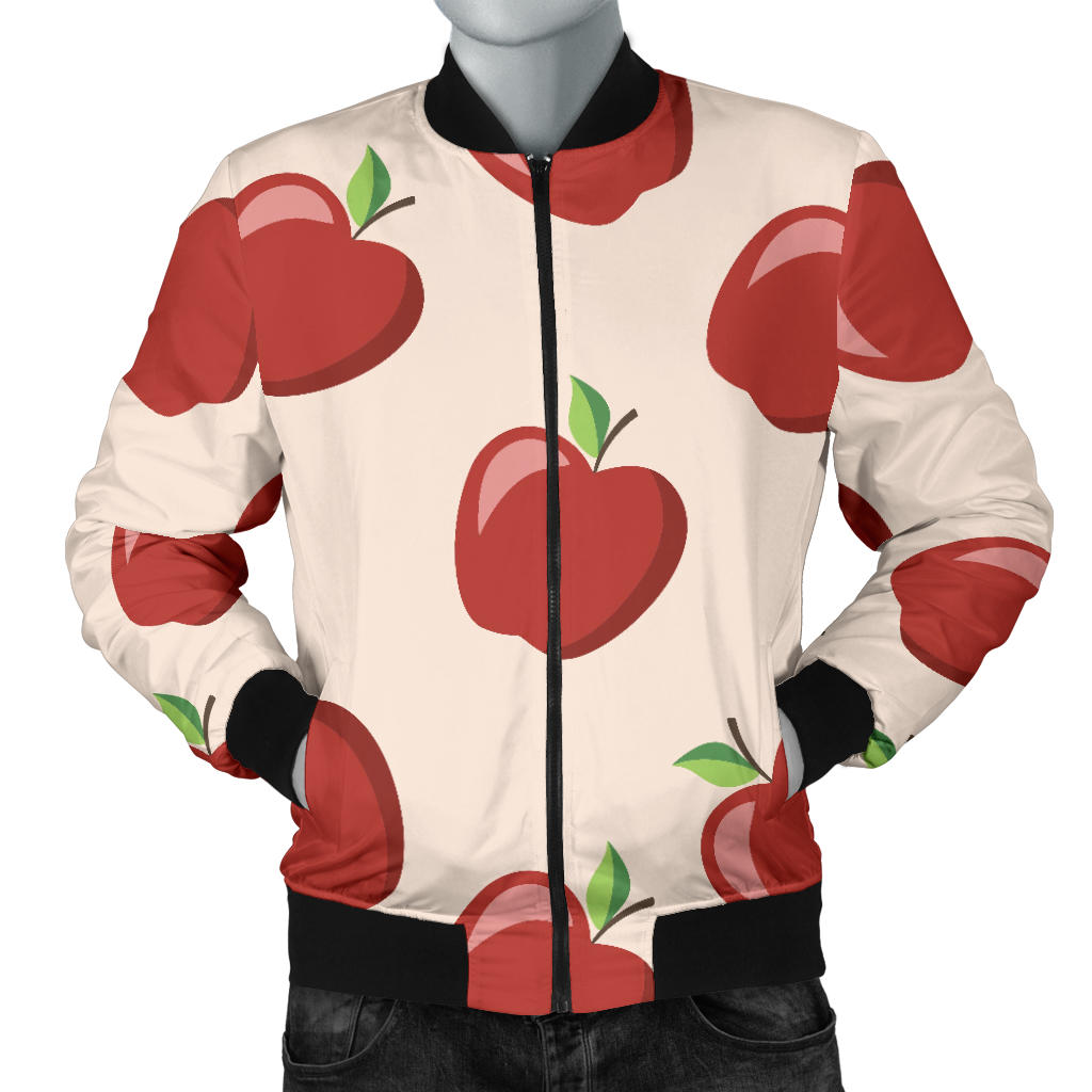 Apple Pattern Print Design AP01 Men Bomber Jacket