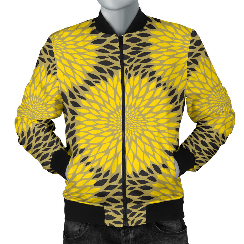 Sunflower Pattern Print Design SF06 Men Bomber Jacket
