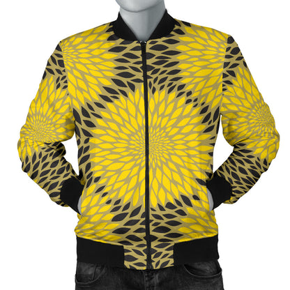 Sunflower Pattern Print Design SF06 Men Bomber Jacket